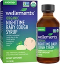 Wellements Organic Night Cough Baby Syrop 124; Soothes Ocasional Cough Z powodu suchego gardła Promowanie spokojnego snu *, USDA Organic Equipment 124; 2 Fl Oz, 4 miesiące +