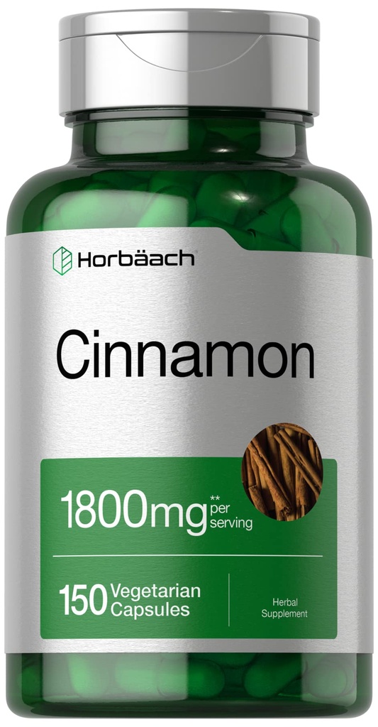 Horbäach Cinnamon Kapsułki 1800mg 124; 150 Hrabia 124; Ceylon Cynamon Suplement Agregat 124; Wegetarianin, Non-GMO, Gluten Free