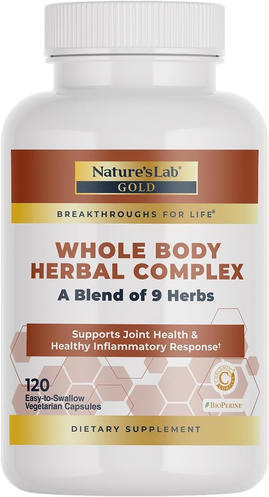 Laboratorium Natural Gold Whole Body Herbal Complex - Kurkuma, Boswelia, Ginger, Zielona herbata, Rosemary - 120 Kapsułki (60 Day Supply)