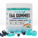 EEA Gummies 120 Gummies (Blue Malina), Esential Amino Acids - Wszystkie 9 Esential Aminos (EAA) i All Branched- Chain Aminos (BCAA), Non-GMO, Gluten Free, Wegetariański friendly