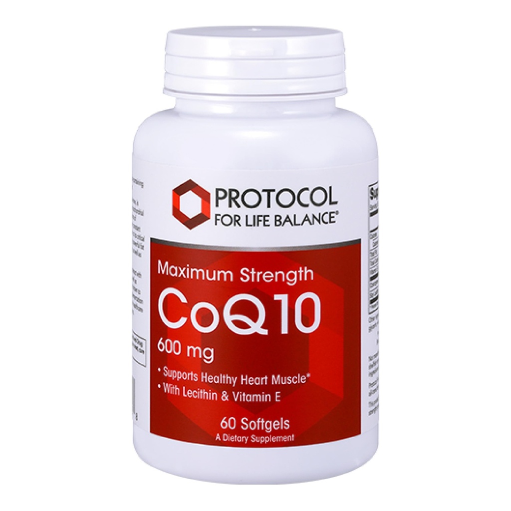 PROTOKÓŁ BALANCJI ŻYCIA CoQ10 600mg - z witaminą E & Lecytyna sojowa - Suplement CoQ10 - Halal & Egg Free - 60 Softgels