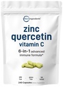Micro Składniki Quercetin z Witaminą C i Cynk, 240 Kapsułki 124; Quercetin 500mg, Witamina C 500mg, Cynk 50mg (Pikolinian, Cytrat, Glicynian, Glukonian) 124; Kompletne suplementy wsparcia immunologicznego