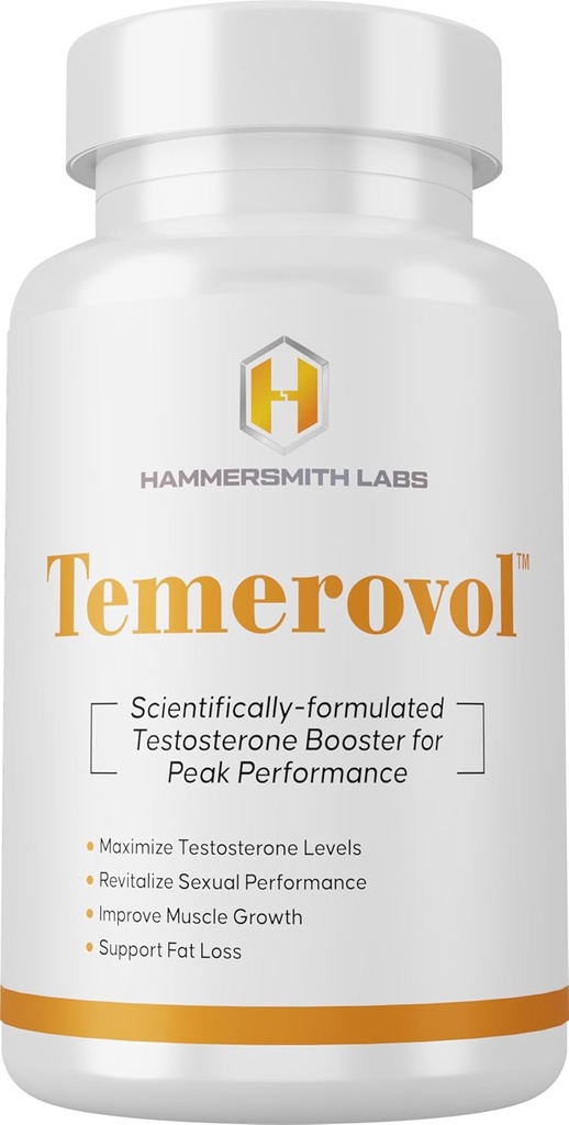 Temerovol - Suplement męski - Wzmacnia energię, siłę i libido - Lean Muscle Builder, 60 kapsułki - 1 butelka