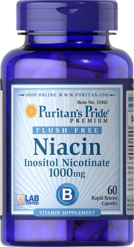 Puritans Duma Flush Wolny Niacyna Inositol Nikotynian 1000 Mg- 60 Kapsułki, 60 Hrabia