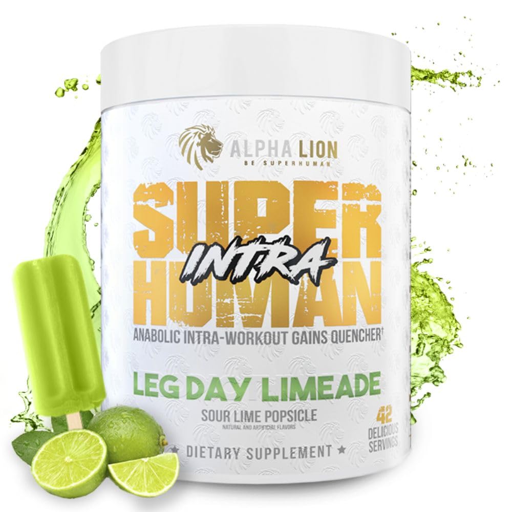 ALPHA LION Superhuman Intra Workout Proszek dla mężczyzn i kobiet, Amino Acids Drink, Muscle Recovery Supplement, BCAA Proszek, Elektrolity i Mieszanka Nawodnienia (42 Słupki, Flavor Lime)