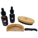 G.B.S All Natural Beard Grooming Set - Zawiera drewniany Beard Comb, Travel Beard Brush, i Mustache Comb - Perfect for any Hair Texture