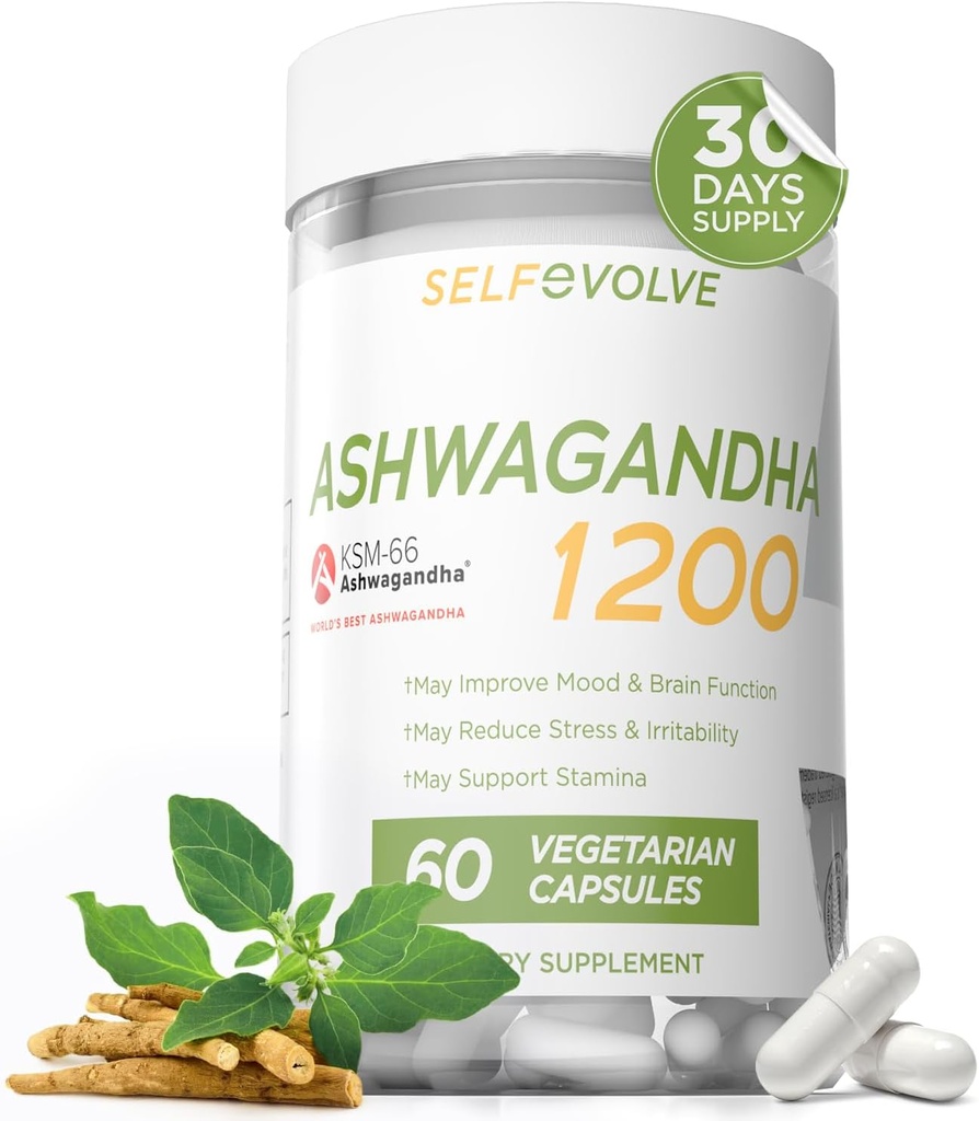 Relief stresowy, Ashwagandha KSM- 66, Wspomaga sporadyczne Relief stresowy, Suplement diety, Kapsułki, 1 Miesiąc dostaw