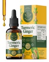 HERBAMAMA Kurkumina i suplement imbirowy - Wegański mieszanka immunologiczna z płynem Ginger Root, Turmeric & Black Pepper Extract - Non-GMO, Alkohol & Cukier-wolne krople odporności