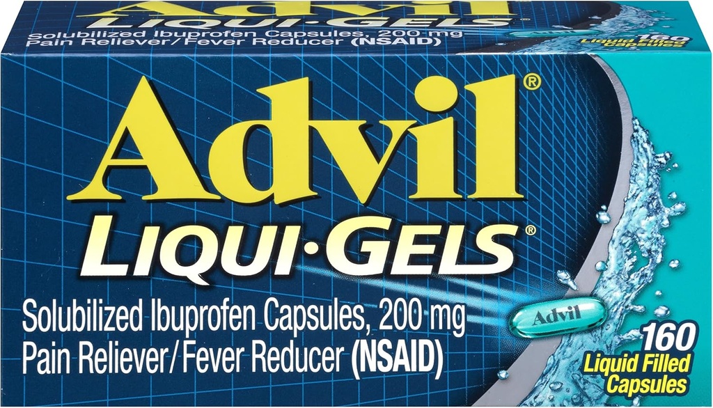 Advil Liqui- Gels Kapsułki napełnione płynem, 200 mg - 160 ct, opakowanie po 2