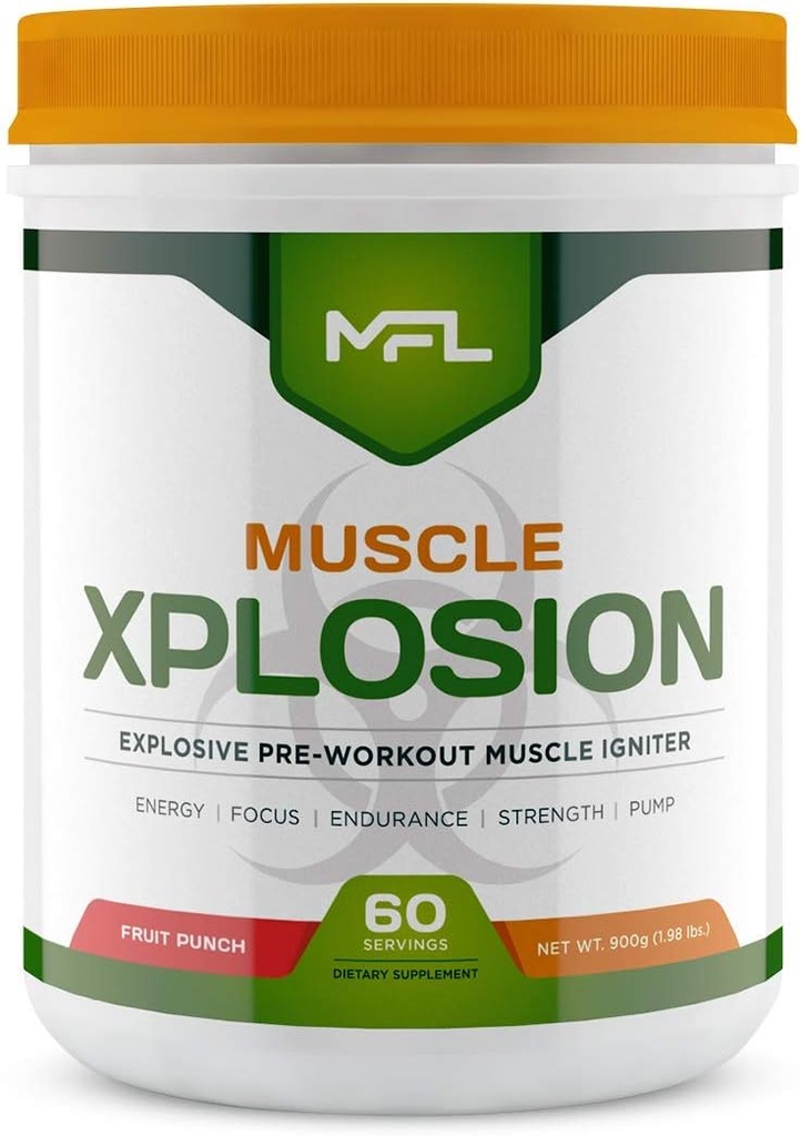 MFL Mięśnie Xplosion Xplosion 124; Wstępne ćwiczenia 124; 0 Cukier 124; Słodzony stewia 124; All- Naturalne 124; 60 Słupki (Fruit Punch)