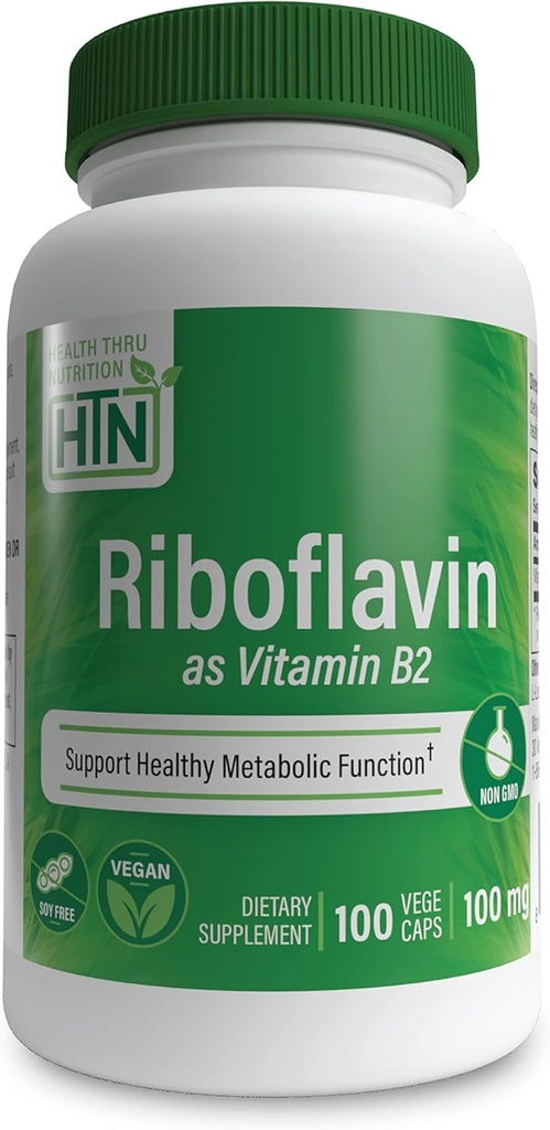 Zdrowie Thru Nutrition Riboflavin 100mg Witamina B2 100 Wegecaps 124; Wspomaga zdrowe funkcje metaboliczne energii i układu nerwowego 124; Trzecia Strona Tested 124; Non-GMO Soy & gluten Bezpłatne hipoalergiczne