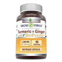Niesamowite kuliste kurkumina i imbir z suplementem BioPerine 124; 1500 Mg Per Serving Between 124; 180 Kapsułki wegetariańskie 124; Non- GMO Between 124; Gluten Free Between 124; Made in USA Between 124; Idealny dla wegetarian