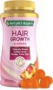 Nature 's Bounty Hair Gummies wzrostu dla wsparcia grubsze, Fuller Hair z Biotin, Krzemionka i Arginina, Peach Mango Flavor - Gluten Free, Zawiera nie Laktoza, Sód lub ryby, 60 Hrabia / 30 Służenie