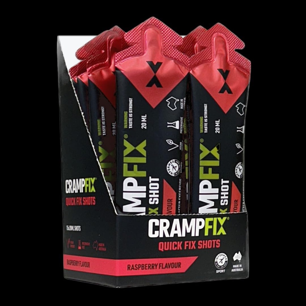 Sports Shot, Zapobiega i łagodzi skurcze mięśni w sekundach, Easy Carry Sachets, 15 Pack, Wszystkie naturalne, Malina