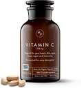 Movita Fermentowana Witamina C 250mg - Wzmacniacz odporności, Ochrona przeciwutleniająca, Aid Collagen Synteza & Wchłanianie żelaza - Organic, Wegan, Gluten- Free, Non-GMO - 30- Day Supply (Butelka szklana)