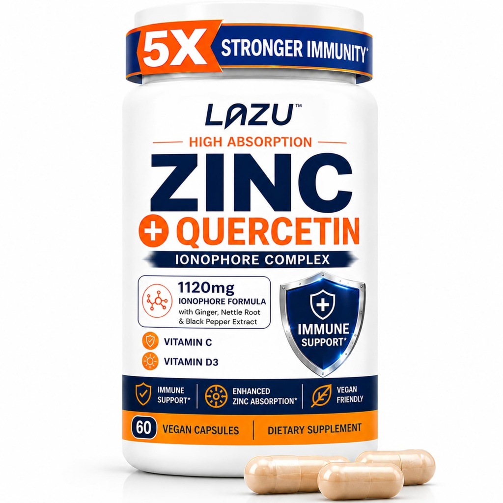 Lazu Virocin - Suplement cynku - Jonofora cynku 124; Cynk, Witamina C, Witamina D3