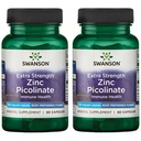 Swanson Premium Brand Extra Siła Cynk Pikolinian - Forma ciała Preferowany immunologiczny Zdrowie Kapsułki - 50 mg na kapsułkę - 60 Kapsułek, Opakowanie zawierające 2 kapsułki