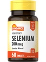 Sundance Selenium 200mcg < 124; 60 Tablets < 124; High Potency Formula > 124; Vegetarian, Non-GMO, and gluten Free Essential Mineral Supplement