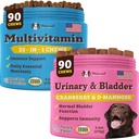 Natural Dog Company Urynary and Multivitamin Bundle - Wspiera Trakt moczowy, System immunologiczny, Joint Health, and Energy - Zasadnicze żucia dla psów 'Ogólny Well- Istnienie i Witalność