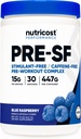 Nutricost Stymulant Free Pre- Workout, 30 Służenia (Blue Malina) - Kofeina Free, Non-GMO, Gluten Free