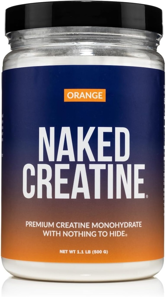 NAKED Pure Mikronizowany Pomarańczowy Kreator Monowodny - 36 Służenia - 500 Grams, 1.1Lb luzem, Wegan, Non-GMO, Gluten Free, Soy Free. Siła pomocy Gains, Brak dodatków