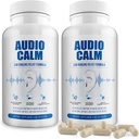 Audio Calm - szum uszny Suplement Relief Equipment 124; Natural Stop Tinnitus Solution - Releases Ear Ringing, Buzzing, Klicking 124; 60 Kapsułki (2)