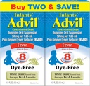 Reliever Advil 'Liquid Pain dla niemowląt i reduktor gorączki dla niemowląt, Ibuprofen Die Free Pain Relief and Fever Medicine, White Grape - 0.5 Fl Oz (2 opakowania)