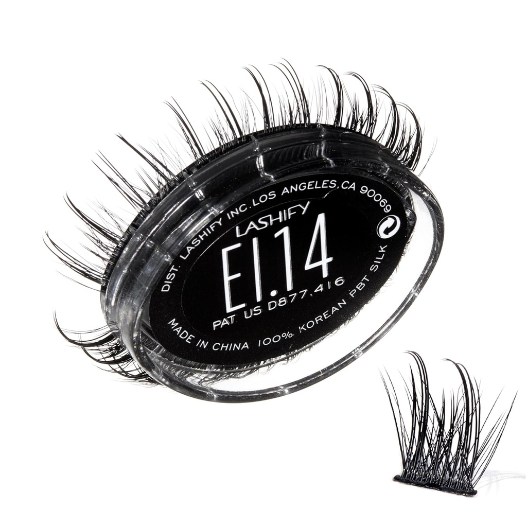 Lashify Extreme Ice 14mm Gossamer Diy Eyelash Extensions Refill, Pierwszy w historii dual- Fioned Lash, który oferuje zarówno cienkie i grube włókna, czarny, łatwe fałszywe rzęsy