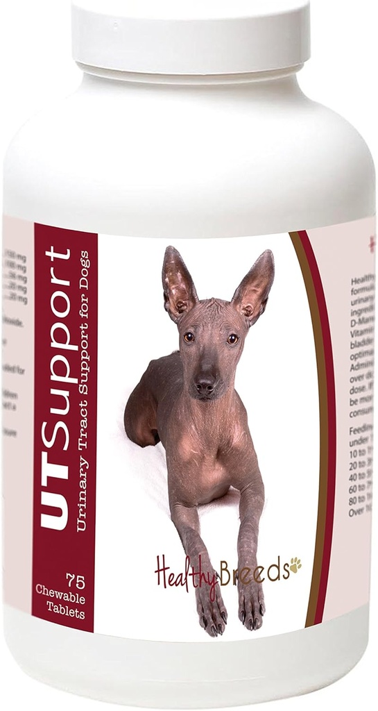 Healthy Breeds Xenloitzcuintli Żurawinowe Chewables - Wsparcie UT - Skuteczne w zwalczaniu szkodliwych bakterii i zapobieganie infekcji w pęcherzu psa - 75 Hrabia