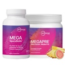 Mikrobiome Labs MegaSporeBiotic (60 kapsułek) + MegaPre (5,5 oz proszek) Probiotyczny Prebiotyczny Pasek - Spore- oparty na spożyciu Probiotyk z prebiotycznym proszkiem włóknistym