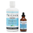 Ultra Silver ® Colloidalne srebro 124; 500 PPM, 32 Oz (946ml) 124; Suplement mineralny DEV124; Prawdziwe Colloidalne srebro - 4 Oz Butelka z kroplomierzem (Pusty) Zawarte do rozpuszczania!