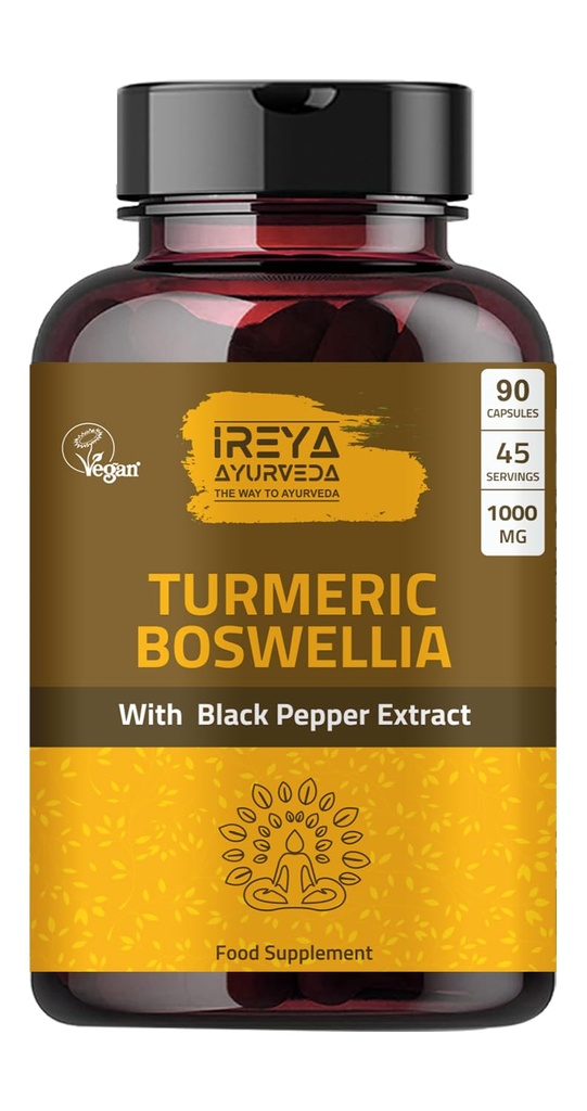 Boswellia Extract kapsułki (90 kapsułki) 1000 mg - Boswellia Serrata z 95% Black Pepper Extract i Curcuminoids Extract i 65% Boswellia Extract