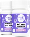 Wink Well Kids Chewable Melts - Dzieci Sleep Aid Chews with Melatonin 1mg- Quick Deep Toddler Sleep Aid, Drug-Free- Fast, Non-Habit- Forming Rozpuścić tablet- 30 Stopy (Opakowanie 2)
