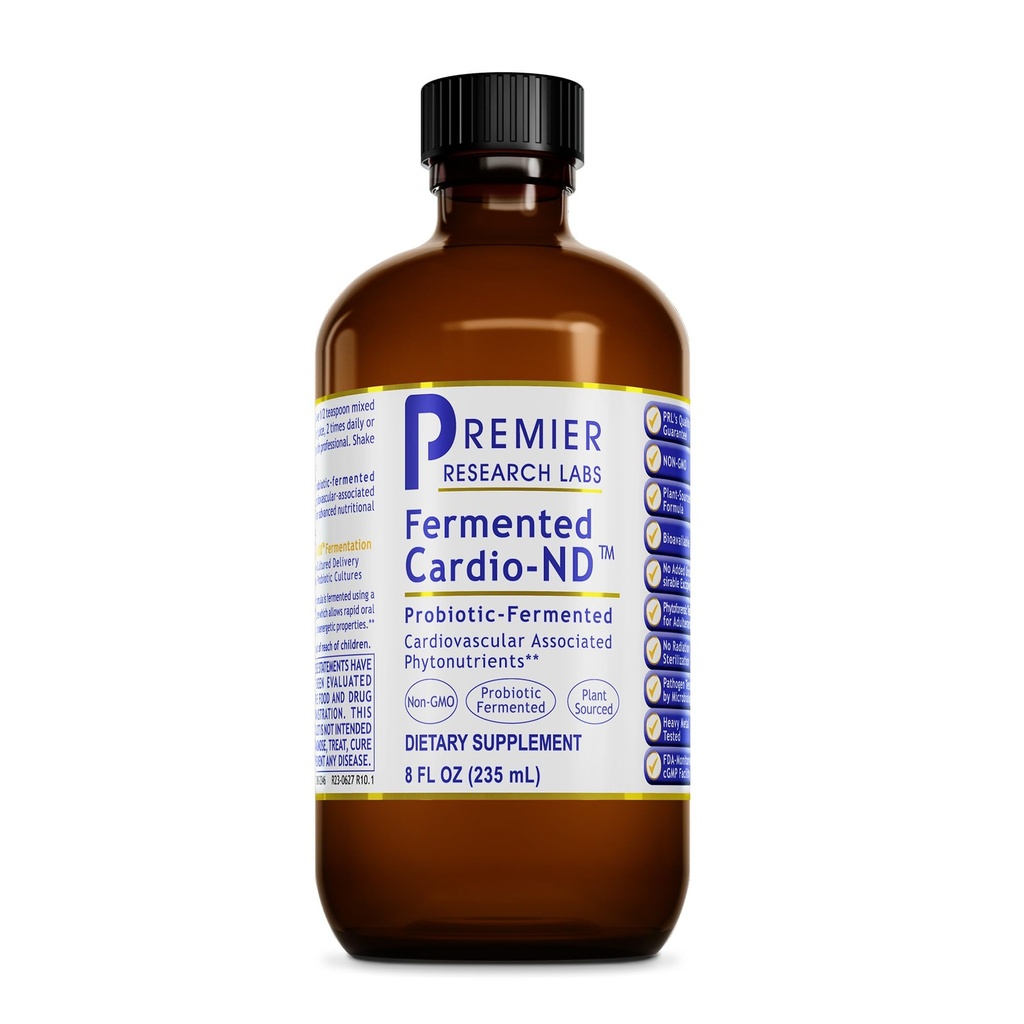 Premier Research Labs Fermented Cardio- ND - Cardio Heart Health, Cardio Support Liquid Fermented in Probiotics for Women, Men, Dorosłe, Supports Heart Health with Hawthorne Berry - 8 fl oz Bottle