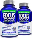Focus Factor Dorośli Dodatkowa siła, 120 Count- Suplement Mózgu do Pamięci, Koncentracja, Focus - DMAE, Witamina D, DHA- Suplement do Zdrowia Mózgu - Zaufane Tworzycie- Witaminy Mózgu, Pigułki Focus (2 pk)