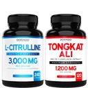 L Citrulline 3000mg Supplement (240 Count) L Arginine & Atric Oxide Pills - Tongkat Ali For Men 1200mg 200 to 1 Extract - (120 Count) Support Strength, Drive & Athletic Performance - Vegan & USA Made