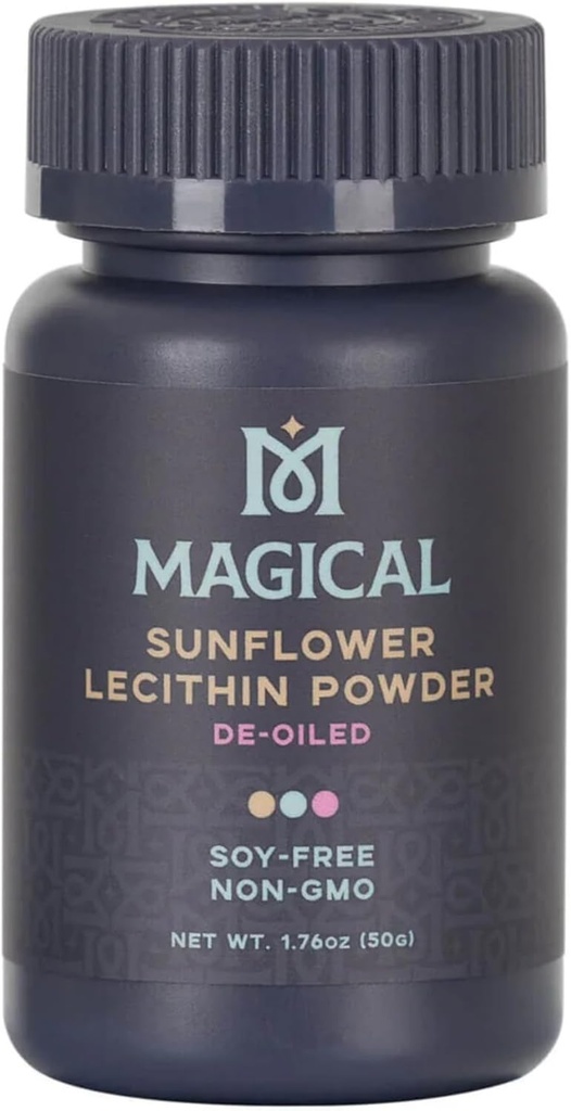 MAGICAL BUTTER Sunflower Lecithin Powder – Soy-Free, Non-GMO, Vegan & Kosher Butter & Oil Stabilizer for Baking & Cooking, 1.76 oz