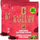 Kofeina Bullet Mint Energy Chews * 80 - Szybszy boost niż żele, tabletki i guma. 100mg na serwowanie - Sport Science for Running, Cycling, Gaming & Pre Workout Endurance Kick.