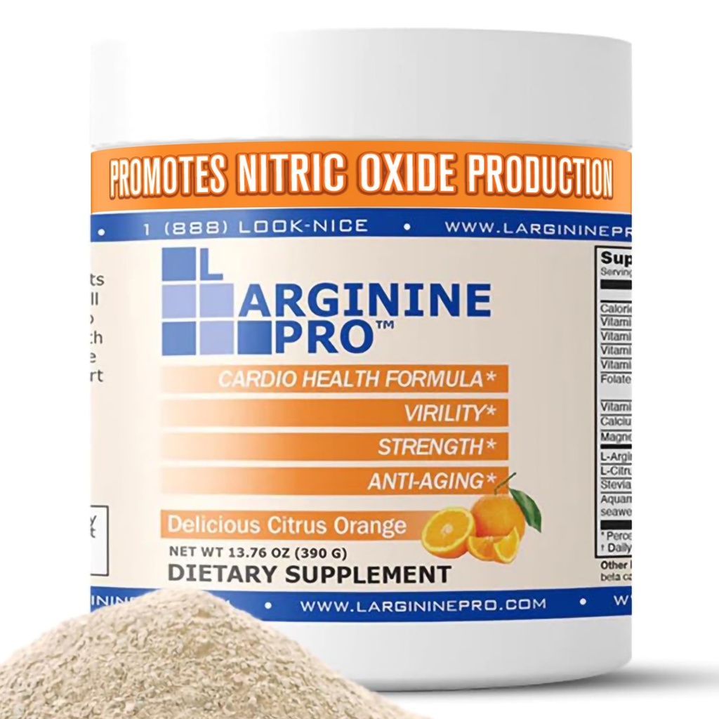 L- Arginine PRO PHARM 124; 5 500 mg L- Arginina Plus L- Citrulina 1,100mg Pomarańczowy proszek do sporządzania mieszanki do nasączania do zwiększonej produkcji tlenku azotu