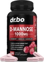 D Mannose Suplementy dla Pigułek Kobiet - Natural D- Mannose 500 mg Kapsułki, Żurawinka DMannose Tabletki 1000mg Na Podawanie - Bledder Flush & Pigment Tract Cleanse Suplement do Zdrowia - 120 Kapsułki Veg