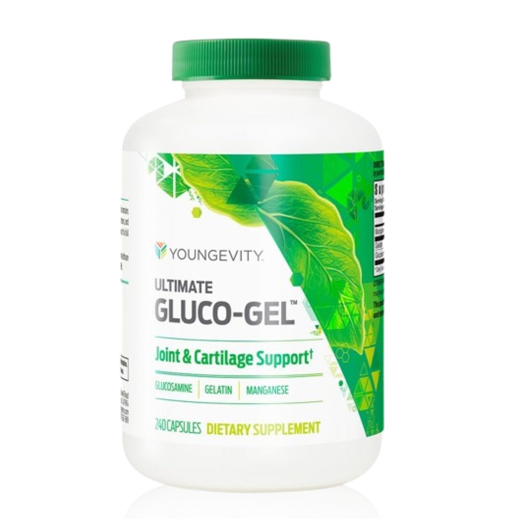Youngevity Ultimate Gluco- żel - dla łączników, Tendons, Bones & Chrząstki do 124; Zawiera glukozaminę, żelatynę i mangan 124; 240 Kapsułki