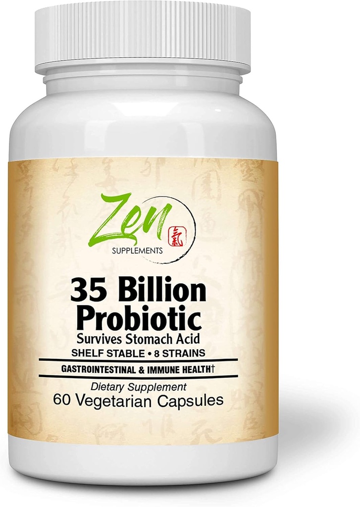 35 Miliard Probiotic CFU z 8 Szczepów 60- Vegecaps - Trwała technologia uwalniania, Resist Kwas żołądkowy, Szafka Stable - Wsparcie dla zdrowej diety & Ekologia jelit Ulubiona Flora jelit