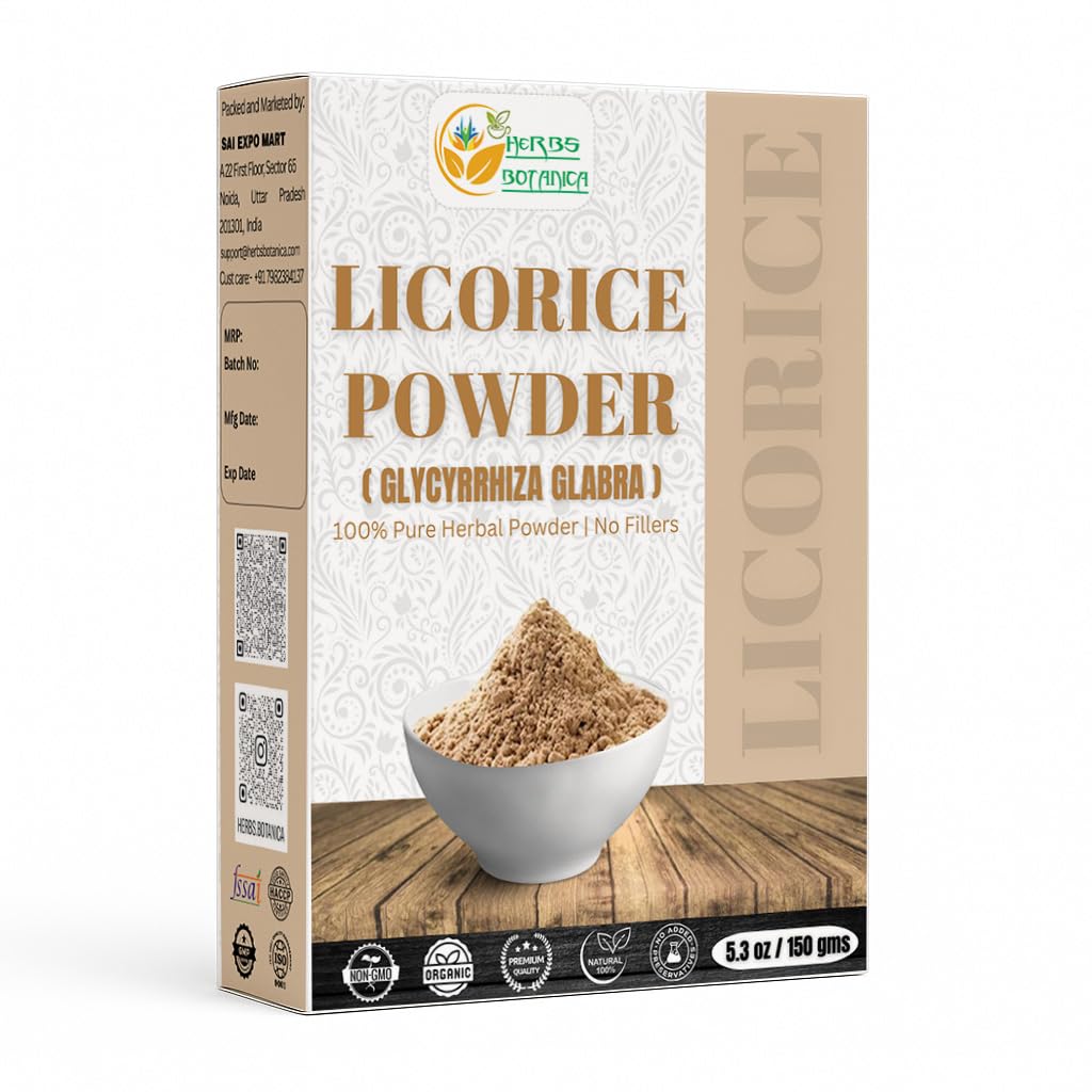 Zioła Botanica Lukrecja Proszek 100% Czysta i Naturalna Lukrecja Korzeń Proszek do Herbal Herbata, Pielęgnacja skóry, & DIY Piękno Naturalna Lukrecja Suplement korzeni 5.3 oz Resealable Pack