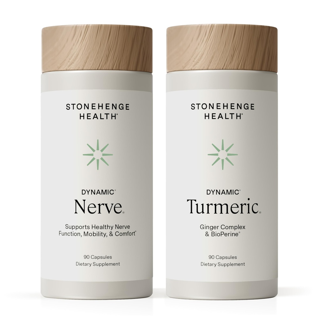 Stonehenge Health Dynamic Nerve + Dynamic Turmeric Bundle Support Comfort, Tingling, Numbness, Burning