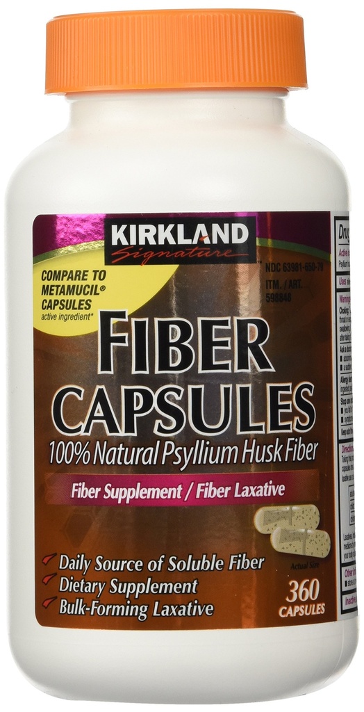 Kirkland Signature Kirkland Fiber kapsułki, 2 opakowania (360 kapsułek każdy)