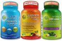 Wegański hormonal, Immune & Gut Health Support Bundle - Quercetin 500mg z bromelainem, cynkiem i witaminą C + DIM 200mg z BioPerine ® + 3- in-1 Probiotic 50 Milion CFU z Digestive Enzymes & Prebiotyki