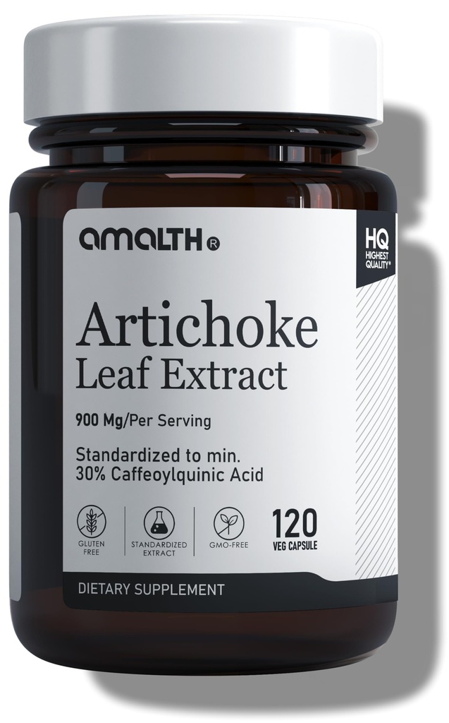 Amalth Artiduck Leaf Extract 120 Kapsułki Veg -20% Kwas kafeoilochinowy Znormalizowany ekstrakt - Wspiera wątrobę i trawienie Non-GMO Gluten Free