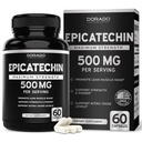 Epicatechin Extract 500mg Per Serving (60 Kapsułek) Myostatin Inhibitor, Myostatin Blocker dla Lean Muscle, Nitric Oxide, Stamina & Endurance - Nie GMO, Vegan Supplement & Trzeci Tested