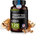 Turcja Grzyb Kapsułki Immune System Support, Antyoksydant i właściwości pokarmowe - Grzyby Suplement 1000mg - 120 Kapsułki - Równoważne do 15 000 mg Organic Turcja Ogon