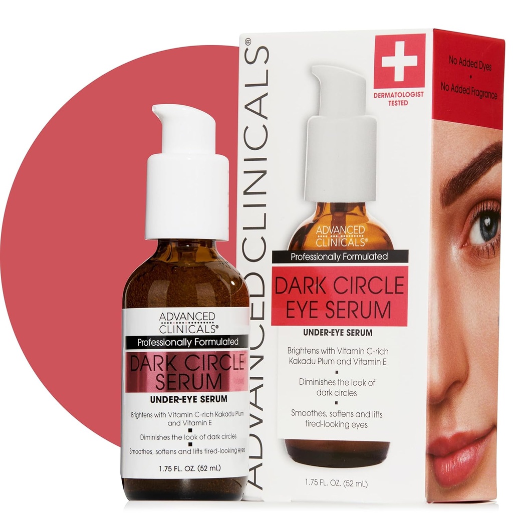 Zaawansowane Kliniki ciemnego koła kofeiny pod serum oka na twarz z hialuronic kwasu nawilżającego + Peptydy do 124; Rozjaśniająca witamina C Serum pomaga poprawić wygląd puffy Eye & Fine Lines, 1.75 Fl Oz